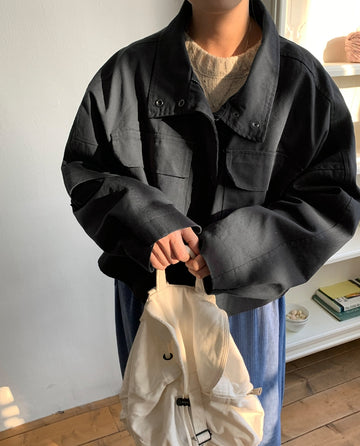 Hani Pocket Collar Cropped Jumper